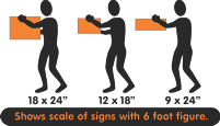 TuffCor standard sizes: 18 by 24 inches, 12 by 18 inches, and 9 by 24 inches.